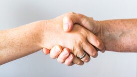 Two people shaking hands