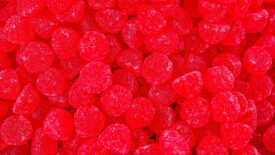 Red gummy candy