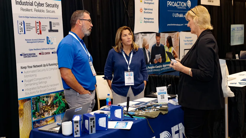 An exhibit booth at Food Automation & Manufacturing Symposium