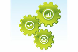 green manufacturing graphic gears