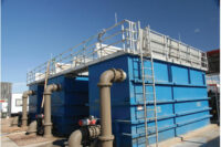 waste water tanks blue gray